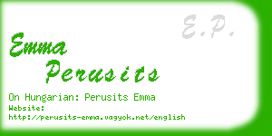 emma perusits business card